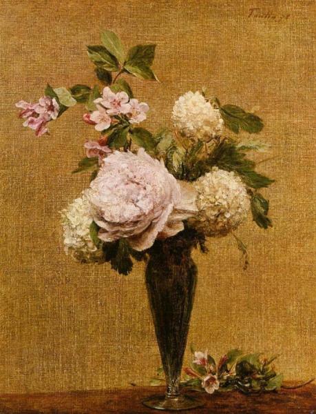 Vase Of Peonies And Snowballs by Henri Fantin-latour