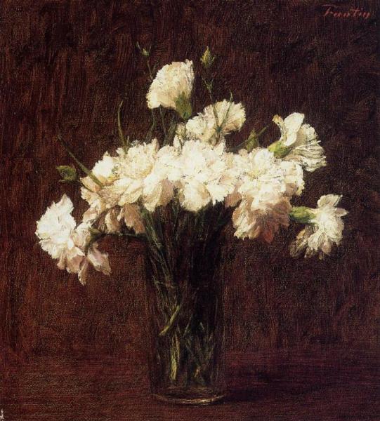 White Carnations by Henri Fantin-latour