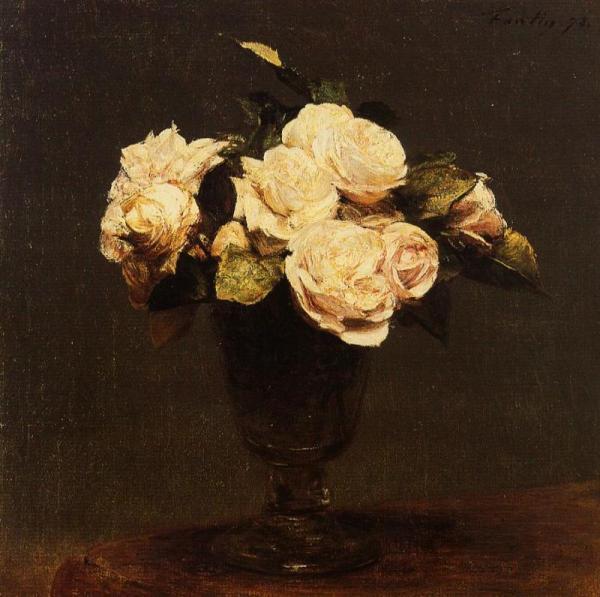 White Roses by Henri Fantin-latour
