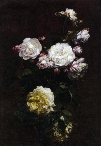 White Roses by Henri Fantin-latour