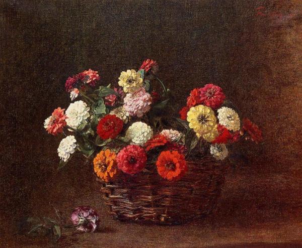 Zinnias by Henri Fantin-latour