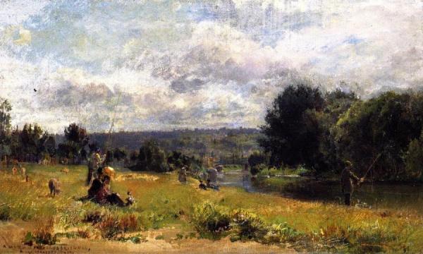 Country Scene In Summer by Henri Girardet