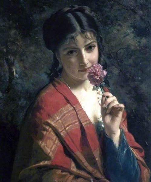 A Rose by Henri-guillaume Schlesinger Oil Painting Reproductions