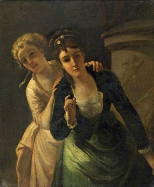 Blonde And Brunette by Henri-guillaume Schlesinger Oil Painting Reproductions