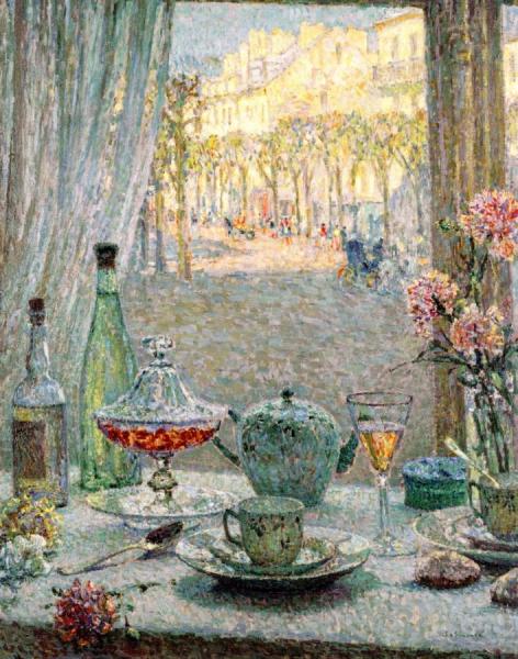 A Table By The Window, Reflections by Henri Le Sidaner