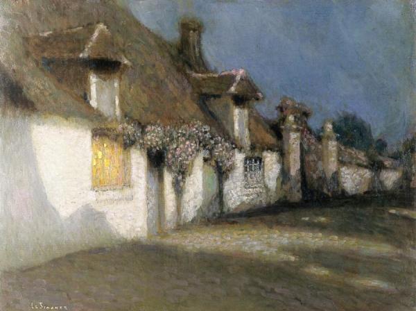 Cottages In The Moonlight by Henri Le Sidaner