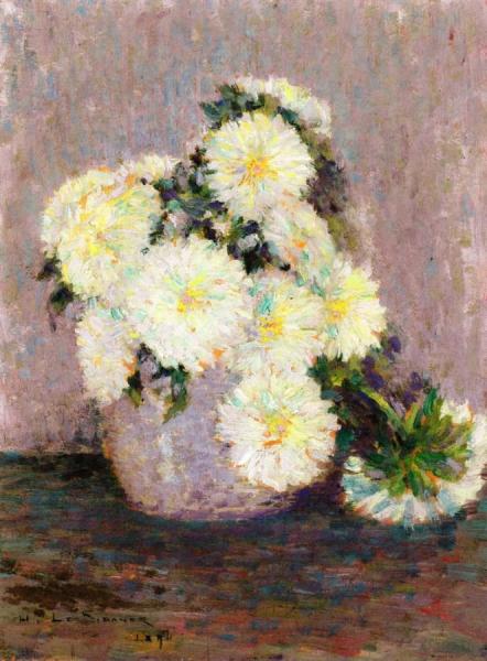 Flowers In A Vase by Henri Le Sidaner