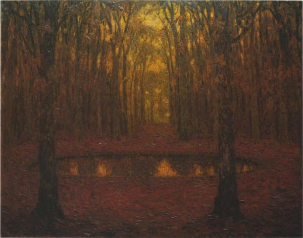 Fountain At Versailles In Autumn by Henri Le Sidaner