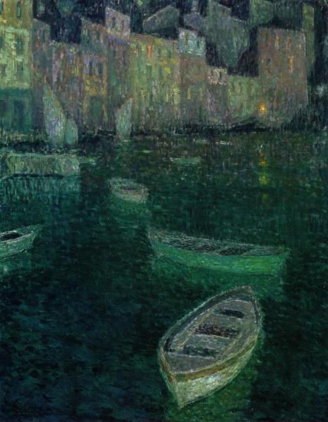 Moonlight On The Harbor by Henri Le Sidaner