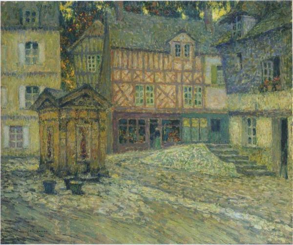 Place De Puits En Honfleur by Henri Le Sidaner