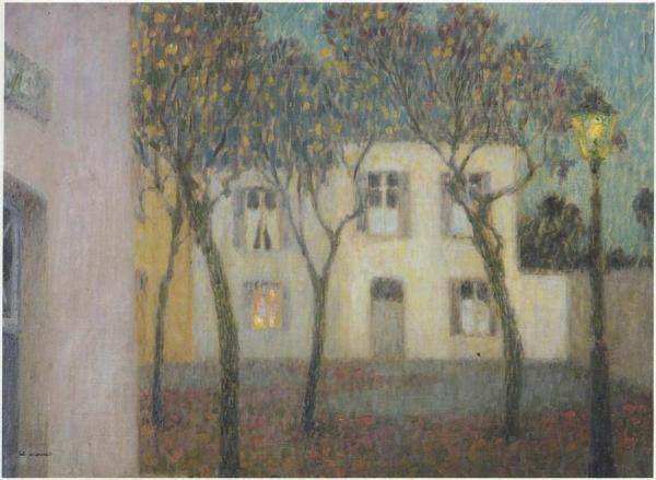 Place Du Village by Henri Le Sidaner
