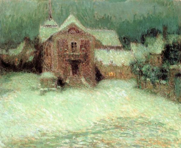 Plaza Under Snow, Gerberoy by Henri Le Sidaner