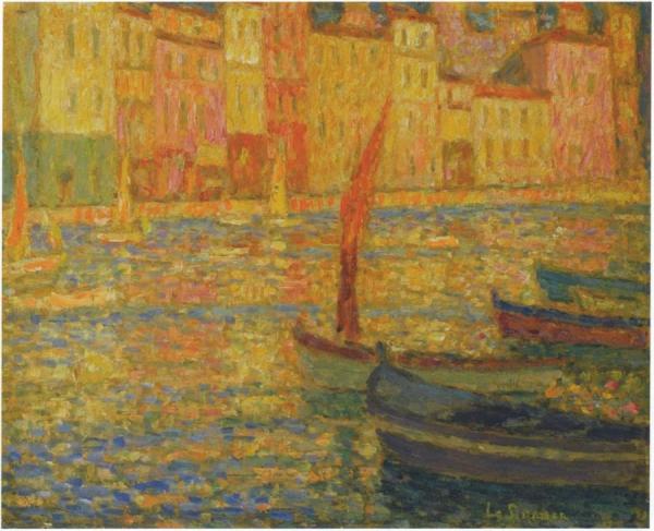 Port At Villefranche by Henri Le Sidaner