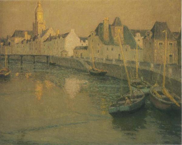 Port Croisic In Full Moon by Henri Le Sidaner