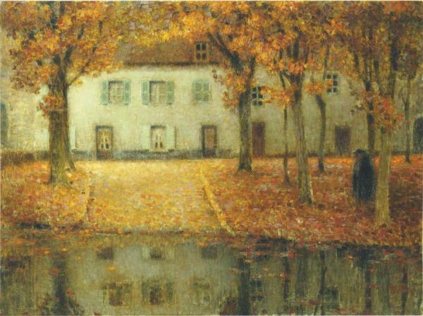 Small House By The Eau River At Chartres by Henri Le Sidaner
