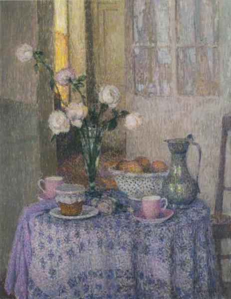 Table In An Interior by Henri Le Sidaner Oil Painting Reproductions