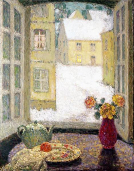 Table In Front Of The Window, Versailles by Henri Le Sidaner