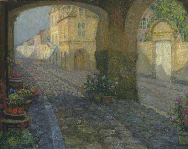 The Boutique From The Porch by Henri Le Sidaner