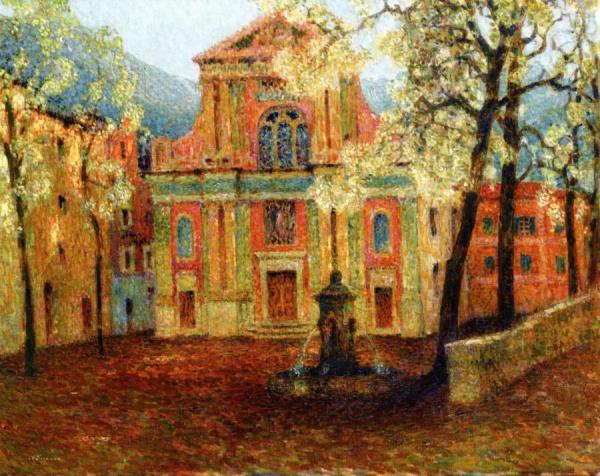 The Church At Dolceacqua by Henri Le Sidaner