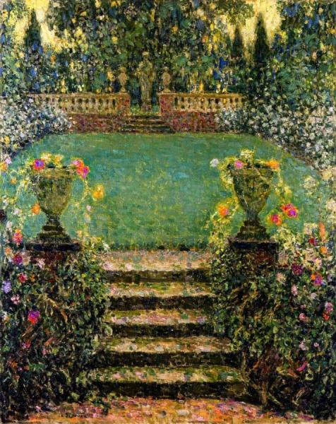 The Garden's Steps, Gergeroy by Henri Le Sidaner