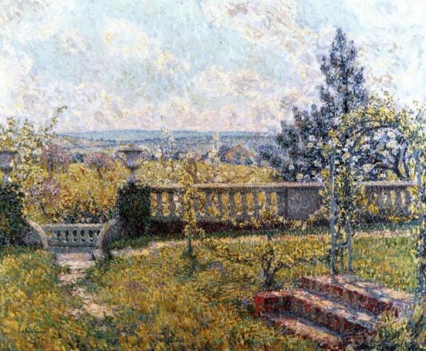 The Garden Terrace In Spring by Henri Le Sidaner