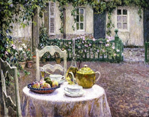 The Pink Tablecloth by Henri Le Sidaner