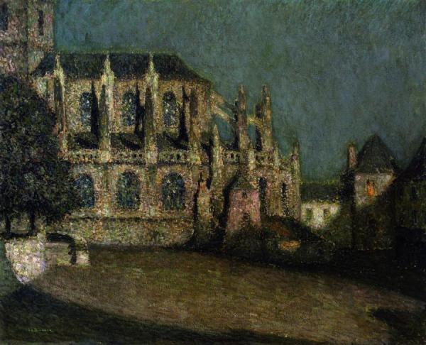 The Plaza In Moonlight by Henri Le Sidaner