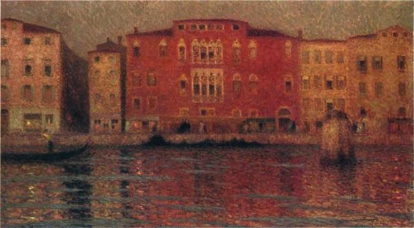 The Red Palace In Venice by Henri Le Sidaner