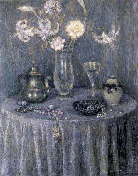 The Table, Grey Harmony by Henri Le Sidaner