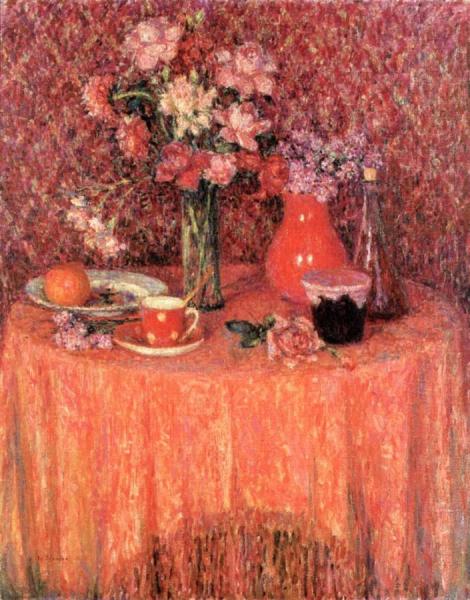 The Table, Red Harmony by Henri Le Sidaner