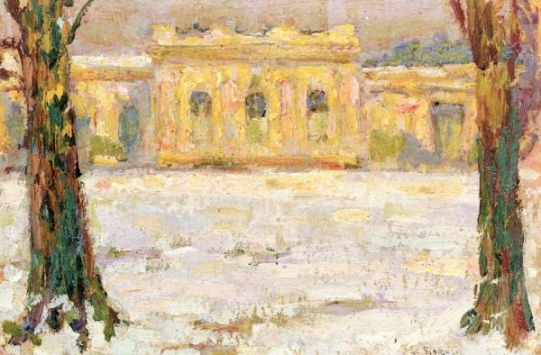 The Trianon At Versailles In The Snow by Henri Le Sidaner