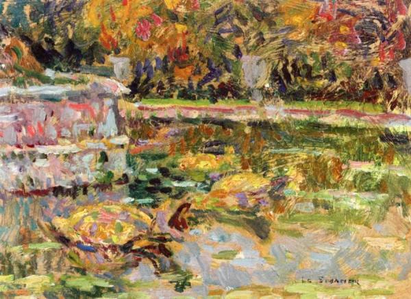 Turtles In The Basin At Latone by Henri Le Sidaner