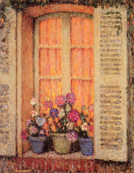 Window With Three Pots by Henri Le Sidaner Oil Painting Reproductions