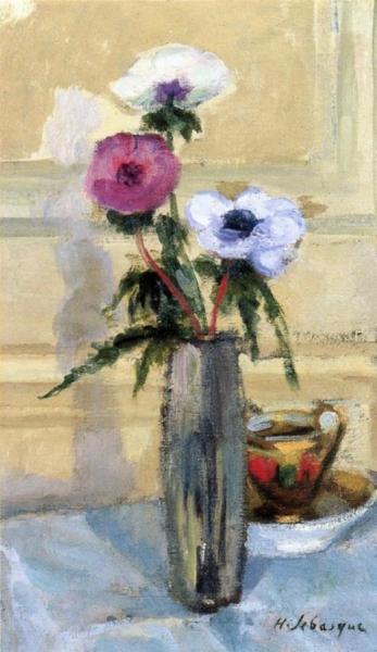 Bouquet Of Anemones And Cup by Henri Lebasque