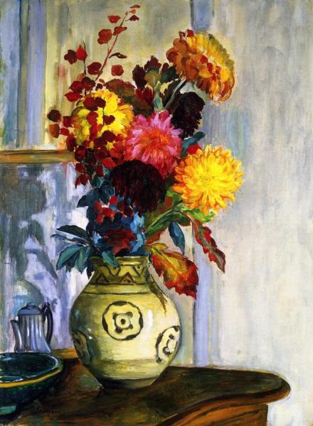 Bouquet Of Flowers In A Vase by Henri Lebasque