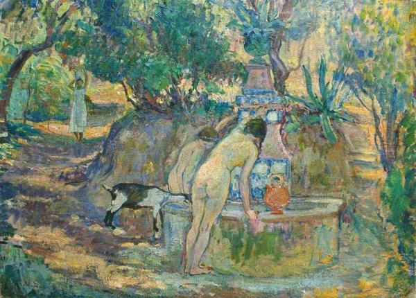 By The Fountain by Henri Lebasque
