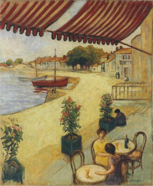 Cafe Sur La Port by Henri Lebasque