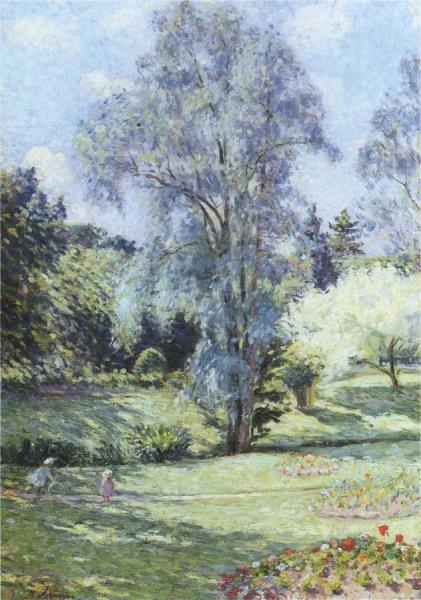 Child Playing In The Garden by Henri Lebasque