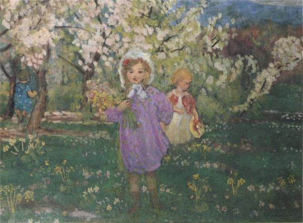 Children With Spring Flowers by Henri Lebasque
