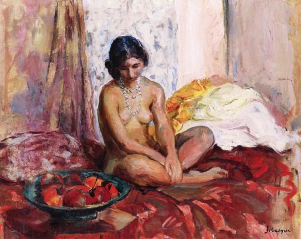 Egyptian Woman With Platter Of Fruit by Henri Lebasque