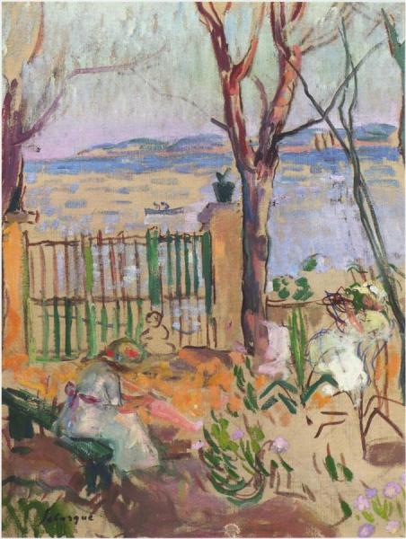 Garden By The Sea In St Tropez by Henri Lebasque