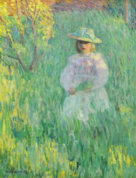 Girl In A Meadow by Henri Lebasque Oil Painting Reproductions