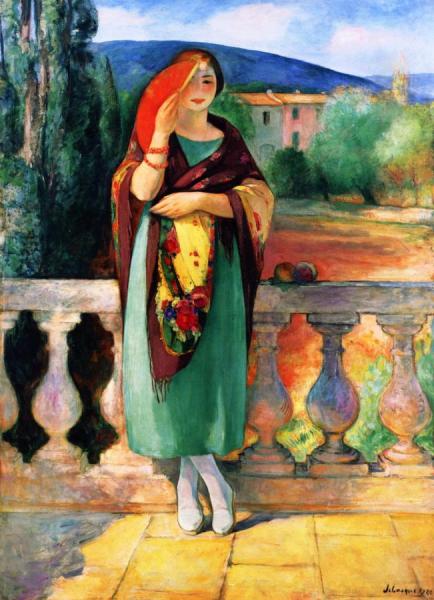 Girl With A Fan (nono) by Henri Lebasque