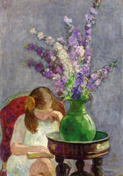 Girl With Flowers by Henri Lebasque