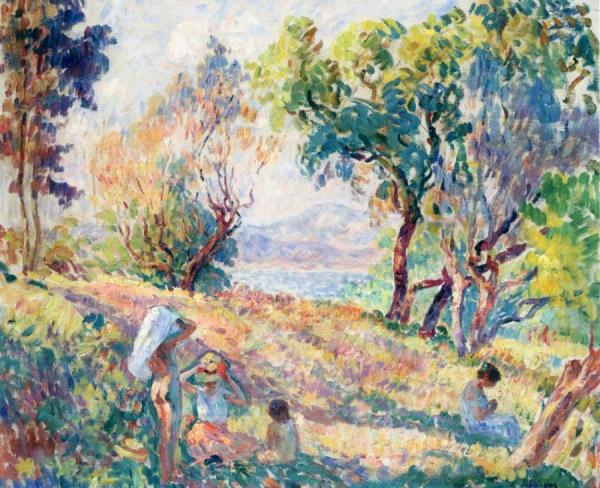 Girls In A Landscape Near St. Tropez by Henri Lebasque