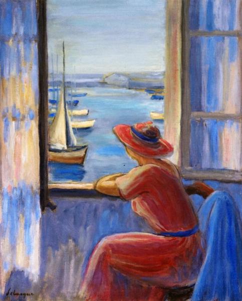 In Front Of The Window, Ile D'yeu by Henri Lebasque