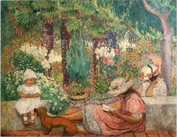 In The Palms At Sainte Maxime by Henri Lebasque