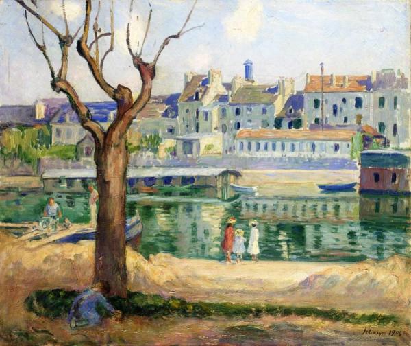 Lagny, View Of The Quai De Pamponne by Henri Lebasque
