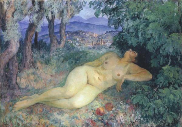 Large Nude At Cannes by Henri Lebasque