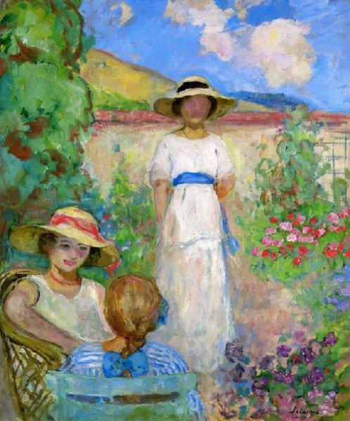 Les Andelys, Three Girls In A Garden by Henri Lebasque